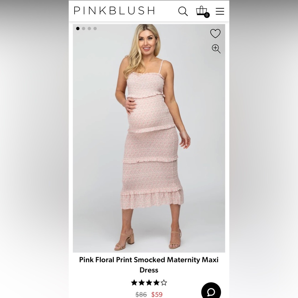 Pink Floral Print Smocked Maternity Maxi Dress - Pink Blush Maternity
